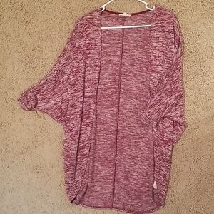 Red Tunic Length Cardigan
